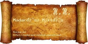 Madarász Miklós névjegykártya