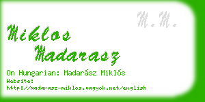 miklos madarasz business card
